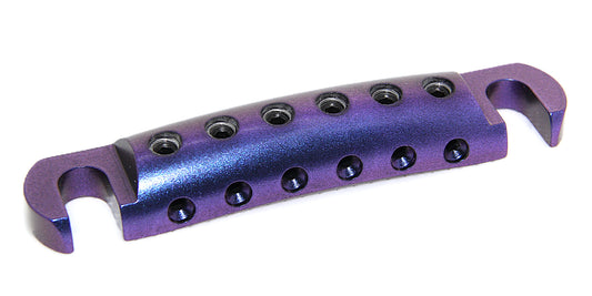 Angled View of blue purple aluminum lightweight stopbar