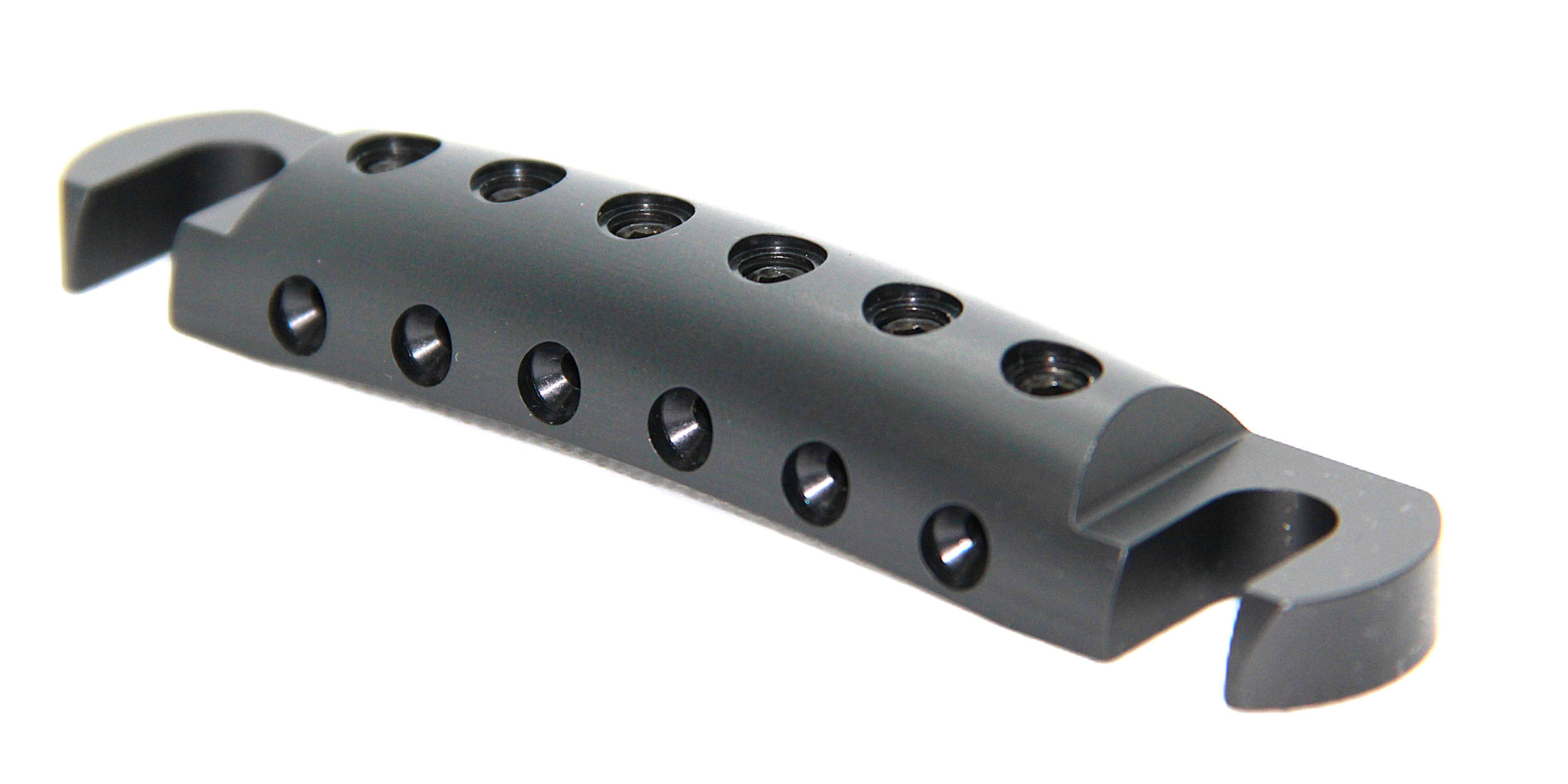 Black anodized Lightweight Locking stopbar aluminum guitar upgrade.