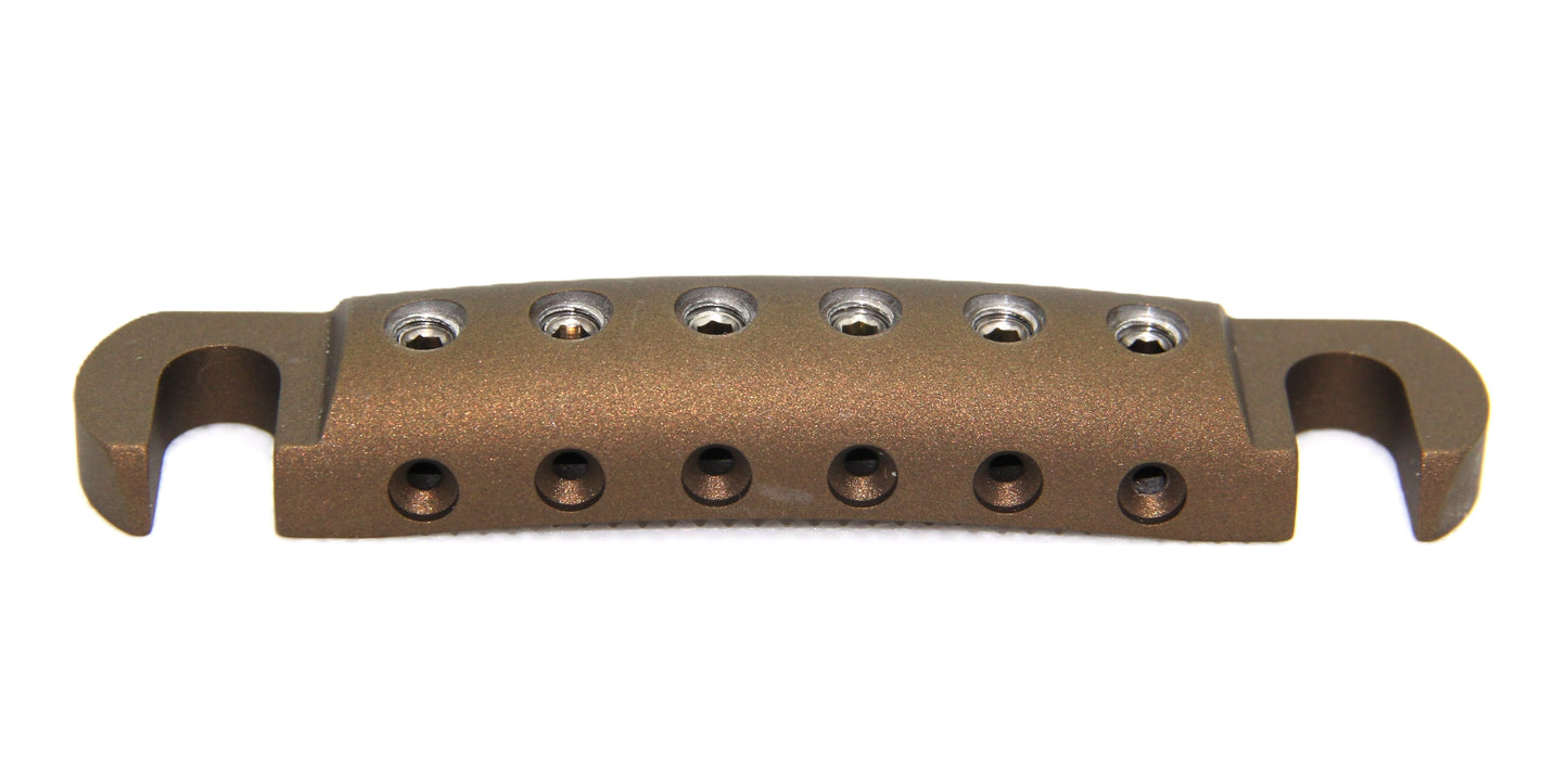Bronze Cerakote guitar stopbar with stainless steel screws.