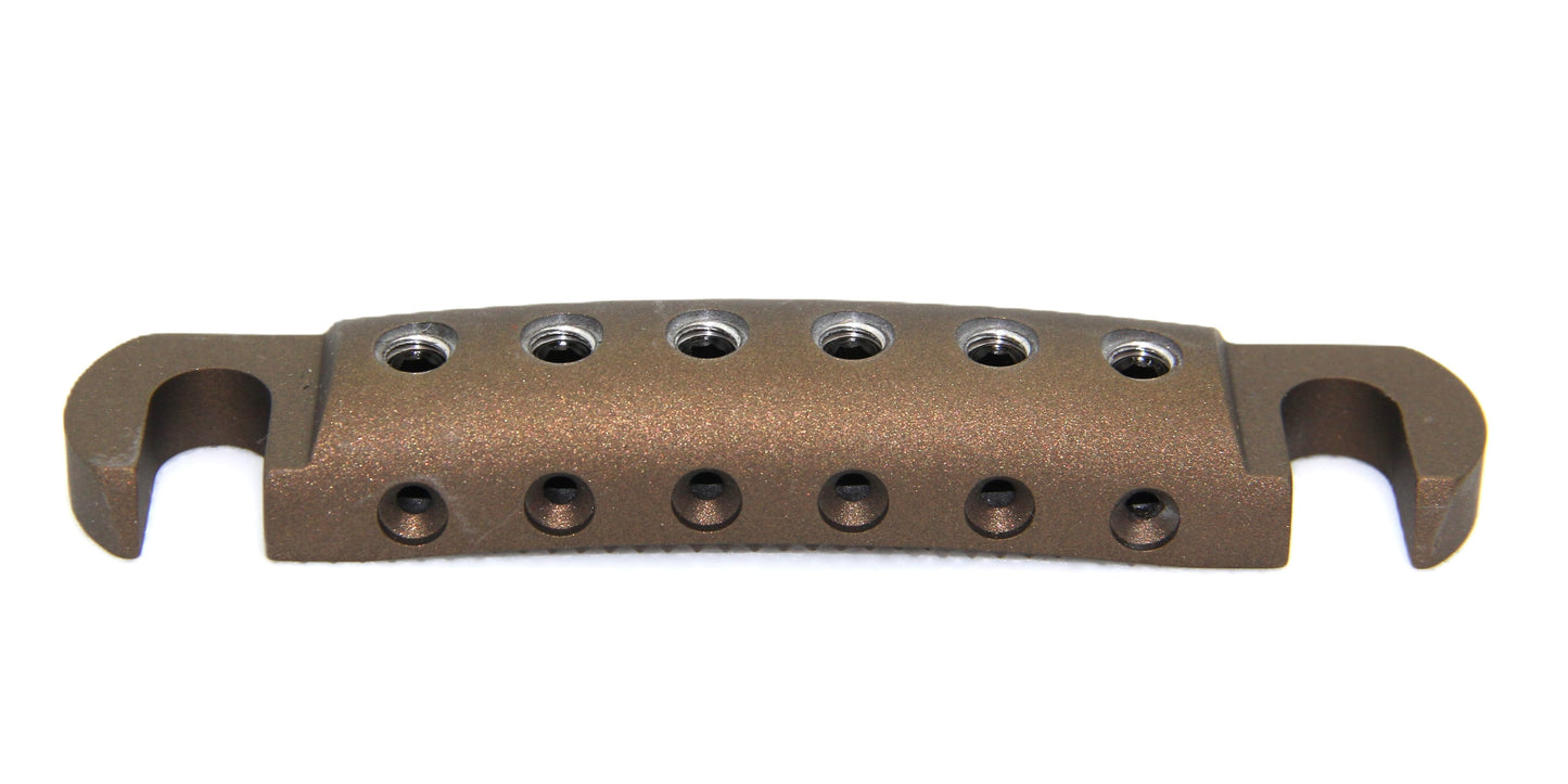 Bronze Cerakote guitar stopbar with black screws