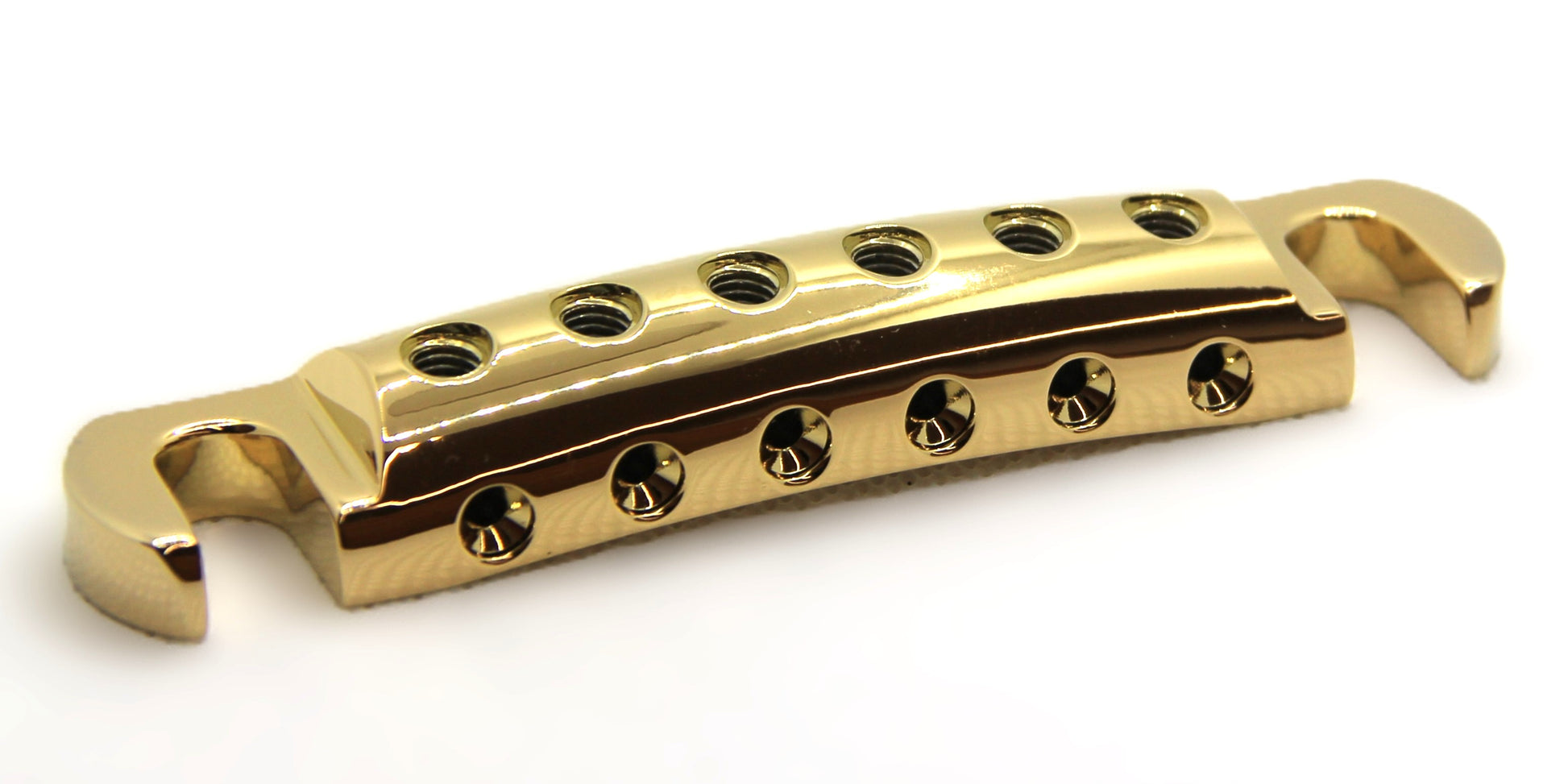 Angled view of 24k gold plated lightweight aluminum stopbar.  Nice.