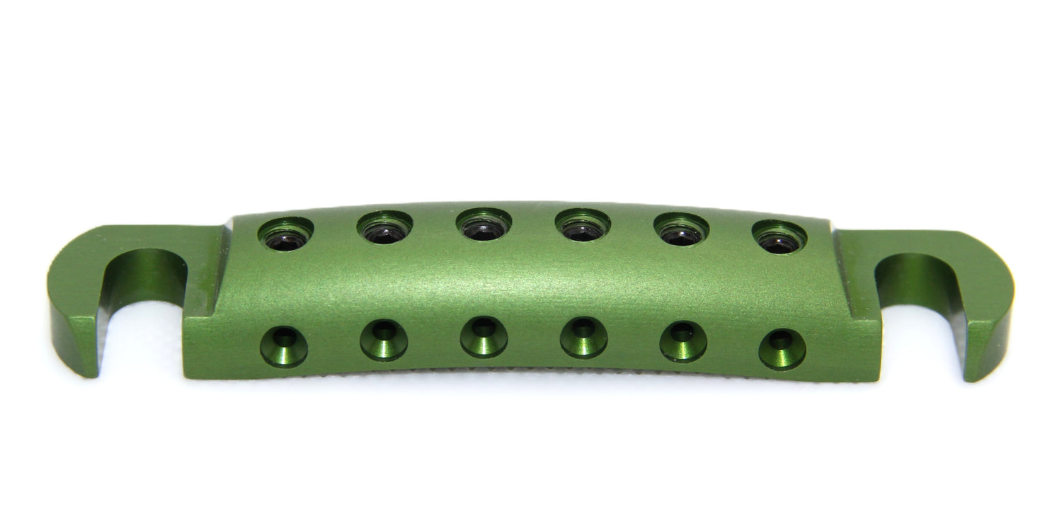 Green Guitar Stopbar for Les Paul, Explorer, aluminum with black screws 