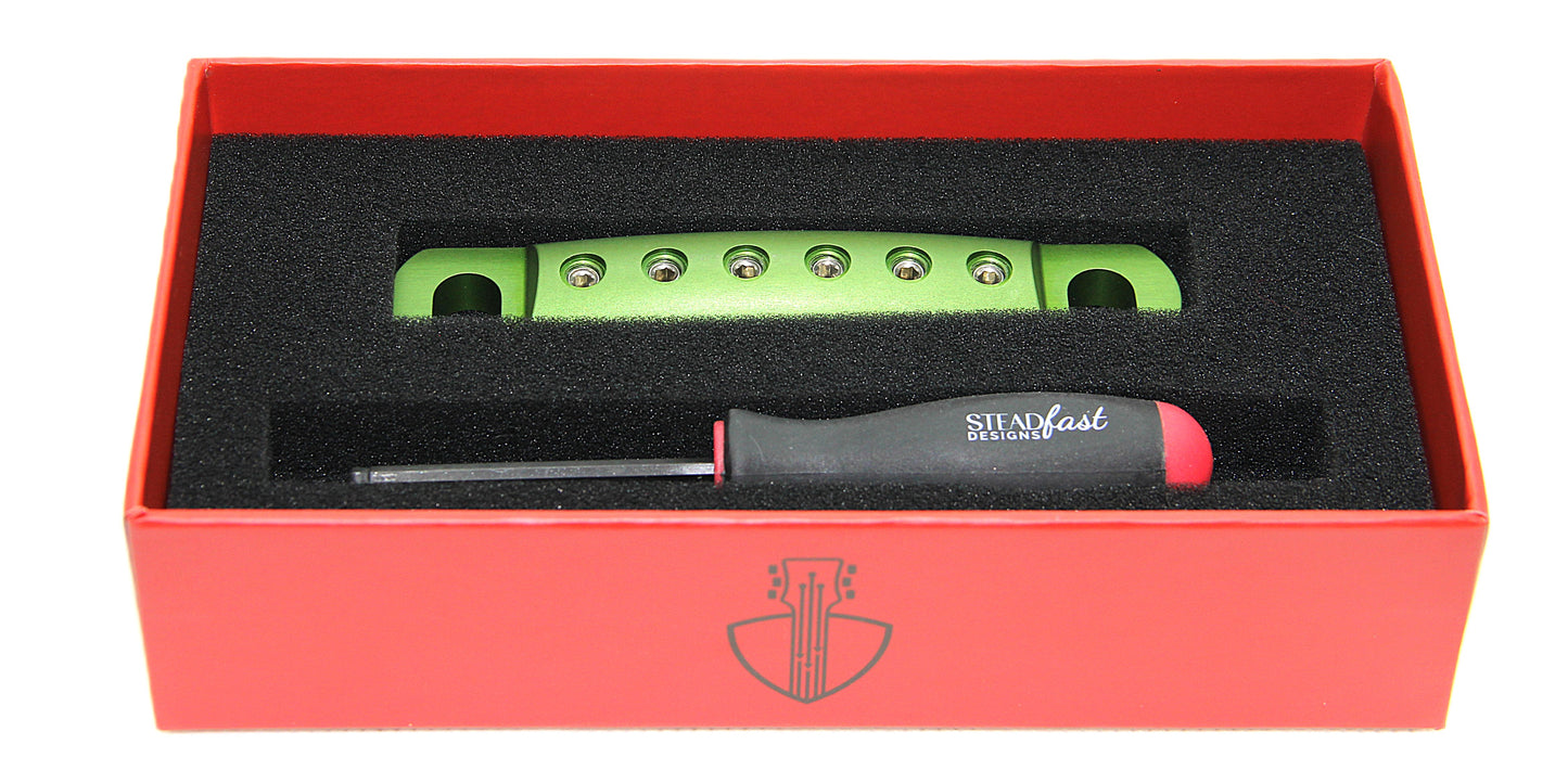 Green stopbar in box with branded hex tool.